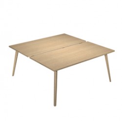 Scrivania Woody a 2 postazioni contrap. - 140 x 166 cm - rovere - Artexport