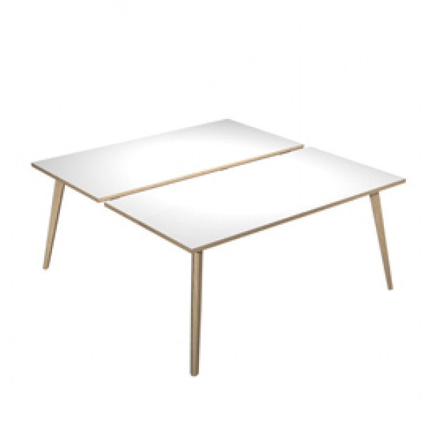 Scrivania Woody a 2 postazioni contrap. - 140 x 166 cm - rovere / bianco - Artexport Scrivania Woody a 2 postazioni contrap. - 140 x 166 cm - rovere / bianco - Artexport