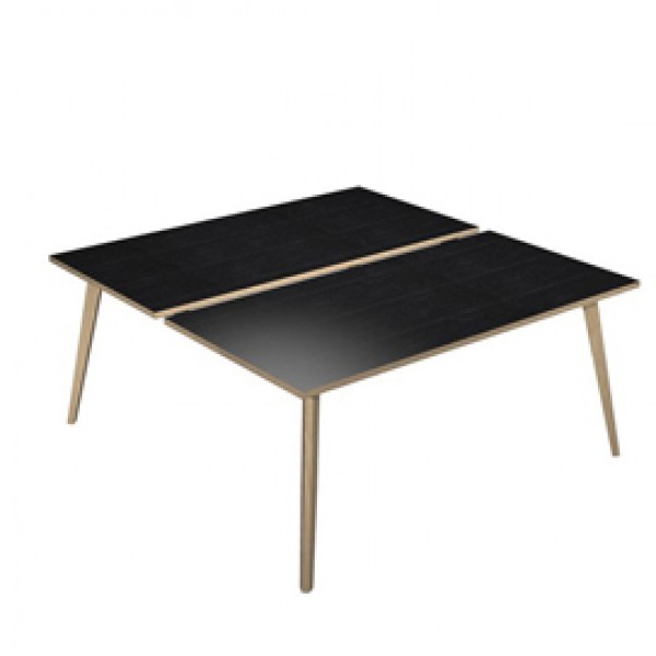 Scrivania Woody a 2 postazioni contrap. - 160 x 166 cm - rovere / nero venato - Artexport Scrivania Woody a 2 postazioni contrap. - 160 x 166 cm - rovere / nero venato - Artexport