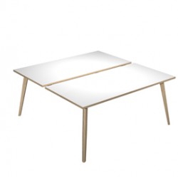 Scrivania Woody a 2 postazioni contrap. - 180 x 166 cm - rovere / bianco - Artexport
