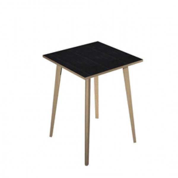 Tavolo alto Woody - 80 x 80 x H 105 cm - rovere / nero venato - Artexport