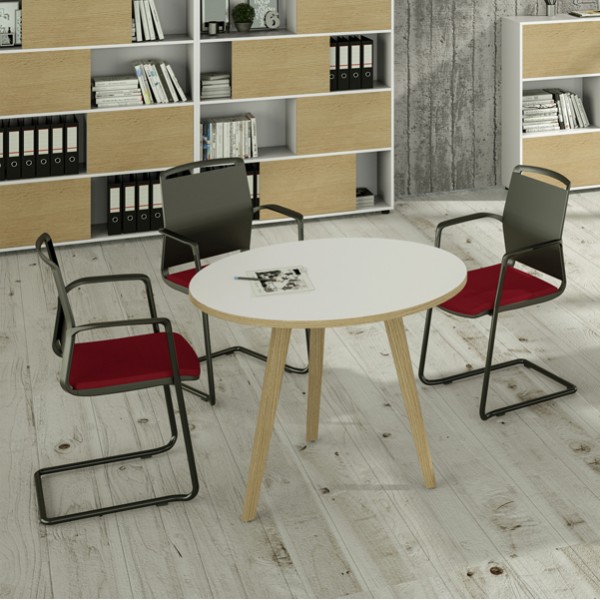 Tavolo rotondo alto Woody - diametro 100 cm - H 105 cm - rovere/bianco - Artexport Tavolo rotondo alto Woody - diametro 100 cm - H 105 cm - rovere/bianco - Artexport