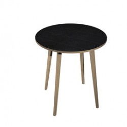 Tavolo rotondo alto Woody - diametro 100 cm - H 105 cm - rovere/nero venato - Artexport