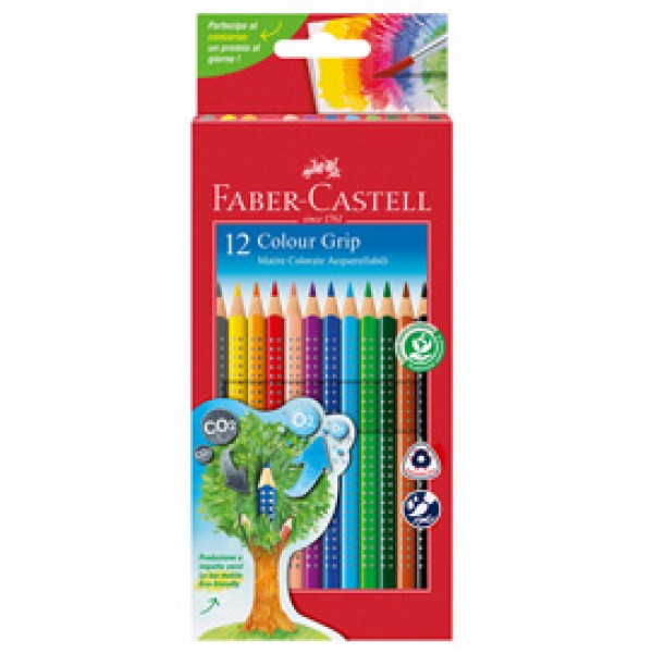 Matite colorate Color Grip - acquerellabili - Faber Castell - scatola 12 pezzi Matite colorate Color Grip - acquerellabili - Faber Castell - scatola 12 pezzi