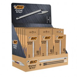 Astuccio penna + 2 refill Cristal®  Re'New - Bic - display 21 pezzi