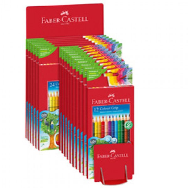 Astuccio matite colorate Color Grip - colori assortiti - Faber-Castell - expo 16 pezzi