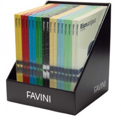 Risma Acqua e Luce - A4 - 200 gr - 50 fogli - colori assortiti - Favini - expo da banco 18 pezzi