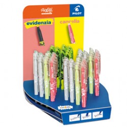 Evidenziatore cancellabile Frixion Light - punta a scalpello 4,0mm - tratto 3,3mm -colori assortiti - Pilot - expo 48 pezzi