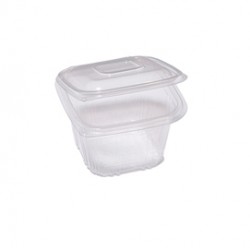 Contenitori in PP - con coperchio incernierato - 12 x 12 x 7,5 cm - Europack - pack 50 pezzi