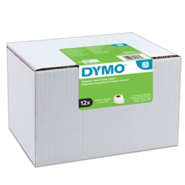 Rotolo etichette spedizione/badge - 54 x 101 mm - bianco - 220 etichette / rotolo - Dymo - value pack 12 pezzi