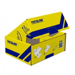 Scatola spedizioni Postal Box - XL - 48 x 30 x 21 cm - giallo/blu - Blasetti
