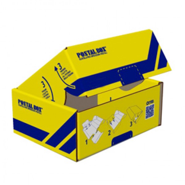 Scatola spedizioni Postal Box® - XL - 48 x 30 x 21 cm - giallo/blu - Blasetti