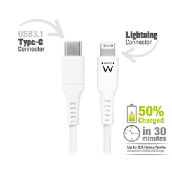 Cavo lightning USB TYPE-C - per smartphone e tablet - 1 mt - Eminent Cavo lightning USB TYPE-C - per smartphone e tablet - 1 mt - Eminent