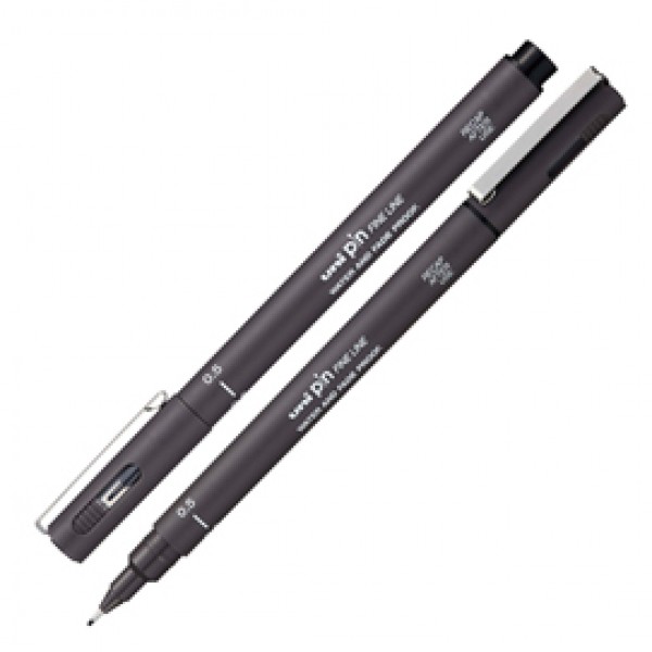 Pin fineliner - punta 0.5 mm - grigio scuro - Uni Mitsubishi Pin fineliner - punta 0.5 mm - grigio scuro - Uni Mitsubishi