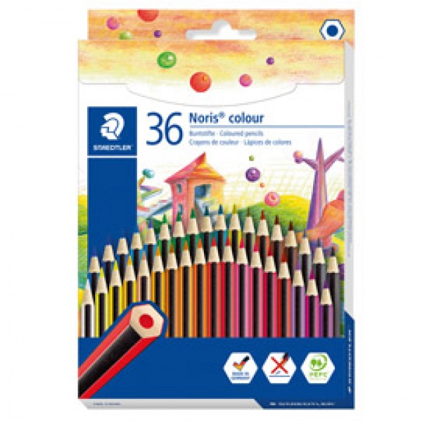 Matite colorate Noris Colour - in Wopex - colori assortiti - Staedtler - astuccio 36 pezzi Matite colorate Noris Colour - in Wopex - colori assortiti - Staedtler - astuccio 36 pezzi