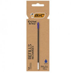 Refill sfera Cristal® Re'New - punta 1 mm - blu -  BIC® - blister 3 pezzi