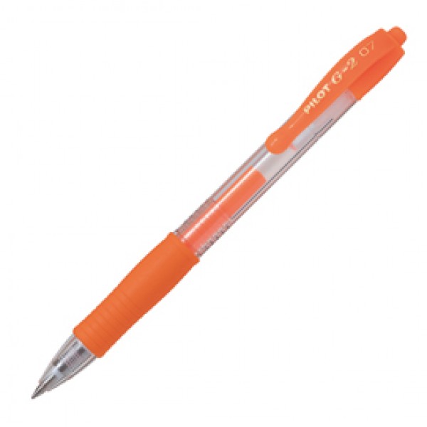 Roller gel a scatto G-2 - punta 0,7mm - arancio neon - Pilot Roller gel a scatto G-2 - punta 0,7mm - arancio neon - Pilot