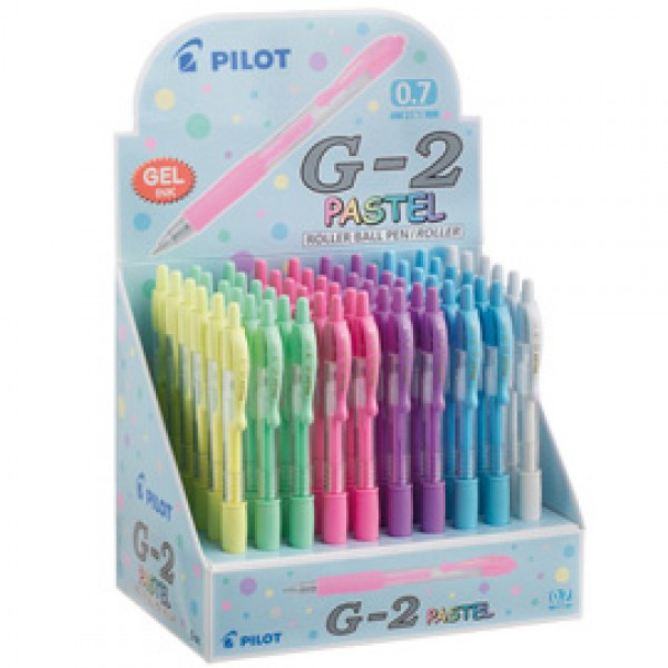 Roller gel scatto G-2 - 0,7 mm - colori assortiti pastel - Pilot - Display 60 pezzi Roller gel scatto G-2 - 0,7 mm - colori assortiti pastel - Pilot - Display 60 pezzi
