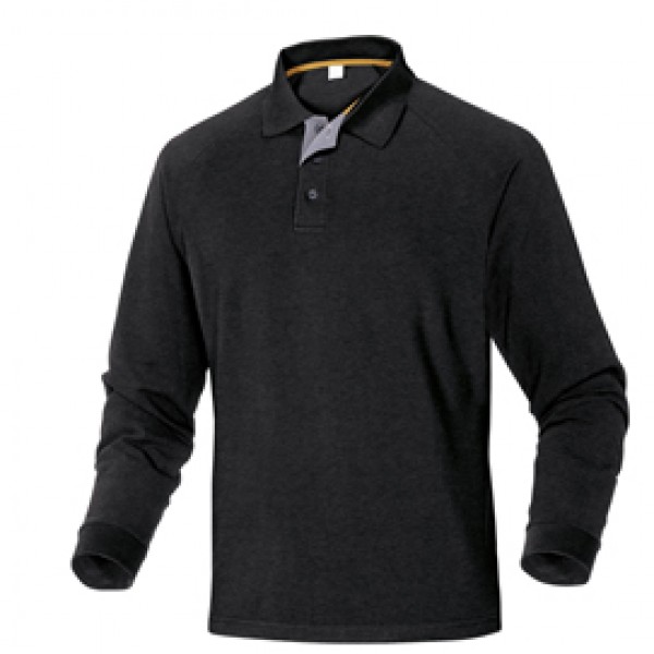 Polo a maniche lunghe Turino - 100% cotone - taglia XL - nero - Deltaplus Polo a maniche lunghe Turino - 100% cotone - taglia XL - nero - Deltaplus
