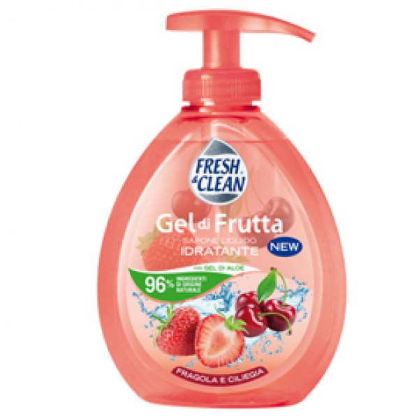 Sapone Gel - liquido - fragola/ciliegia - 300 ml - Fresh&Clean