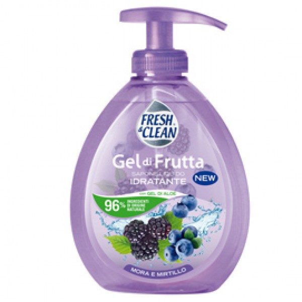 Sapone Gel - liquido - mora/mirtillo - 300 ml - Fresh&Clean Sapone Gel - liquido - mora/mirtillo - 300 ml - Fresh&Clean