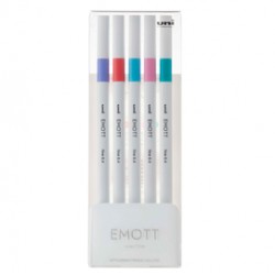 Fineliner Emott - tratto 0.4 mm - colori assortiti candy pop - Uni Mitsubishi - conf. 5 pezzi