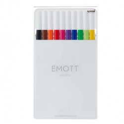 Fineliner Emott - tratto 0.4 mm - colori assortiti standard - Uni Mitsubishi - conf. 10 pezzi