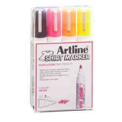 Marcatore per tessuto - punta tonda 2.0 mm - colori assortiti - Artline - conf. 4 pezzi