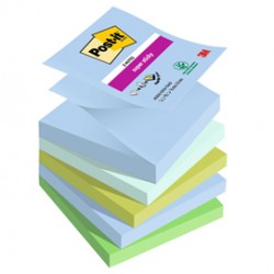 Blocco Post it® Super Sticky Z Notes - R330-5SS-OAS - 76 x 76 mm - colori Oasis - 90 fogli - Post it® - conf. 5 pezzi