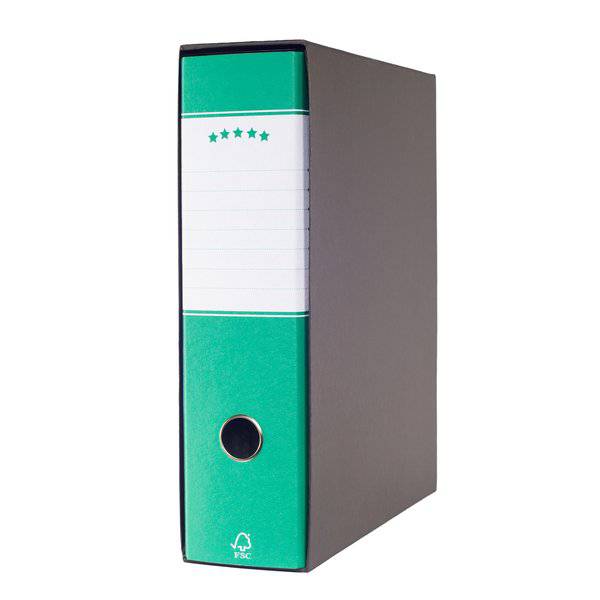 Registratori a leva - protocollo - dorso 8 cm - 23x34 cm - verde - 943586 (conf.6) - 943586