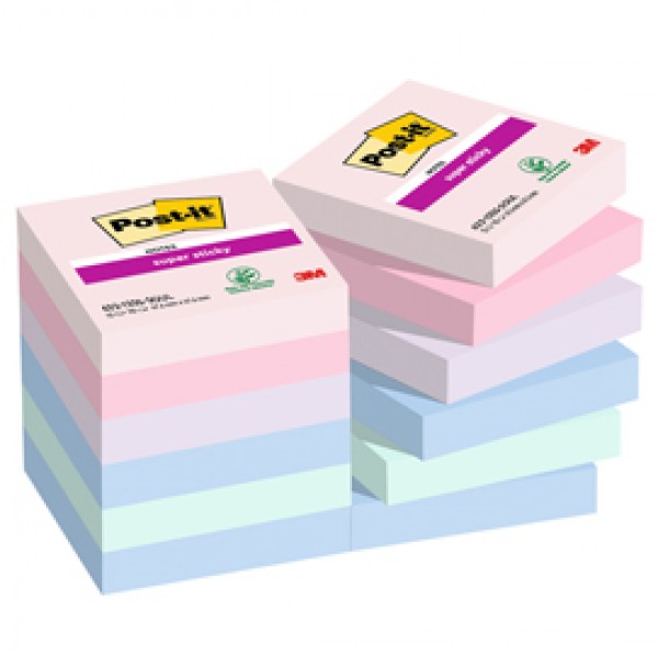 Blocco Post it® Super Sticky - 622-12SS-SOUL - 47,6 x 47,6 mm - colori Soulful - 90 fogli - Post it® - conf. 12 pezzi Blocco Post it® Super Sticky - 622-12SS-SOUL - 47,6 x 47,6 mm - colori Soulful - 90 fogli - Post it® - conf. 12 pezzi