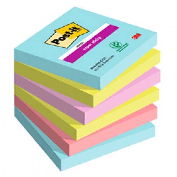 Blocco Post it® Super Sticky - 654-6SS-COS - 76 x 76 mm - colori Cosmic - 90 fogli - Post it® - conf. 6 pezzi Blocco Post it® Super Sticky - 654-6SS-COS - 76 x 76 mm - colori Cosmic - 90 fogli - Post it® - conf. 6 pezzi