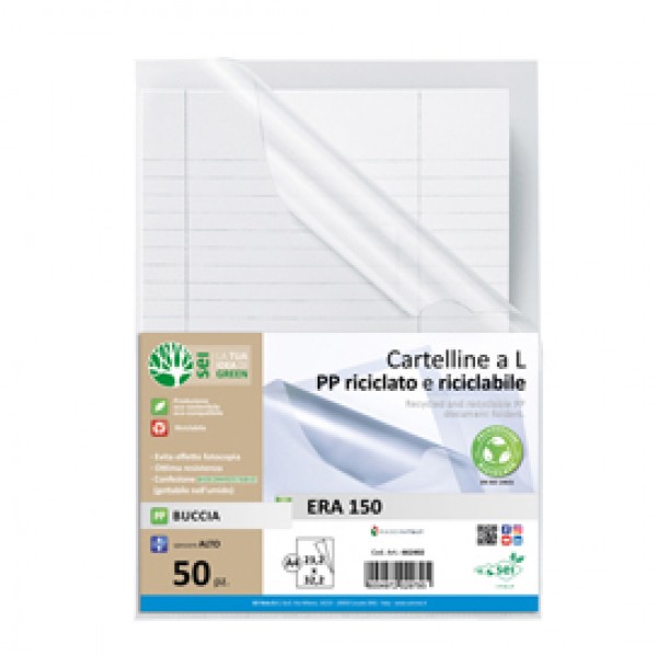 Cartellina a L Era 150 - A4 - PP riciclato - buccia - Sei rota - conf. 50 pezzi Cartellina a L Era 150 - A4 - PP riciclato - buccia - Sei rota - conf. 50 pezzi