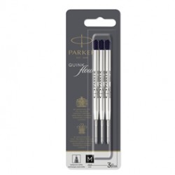 Refill sfera Quinkflow - punta media - nero - Parker - blister 3 pezzi