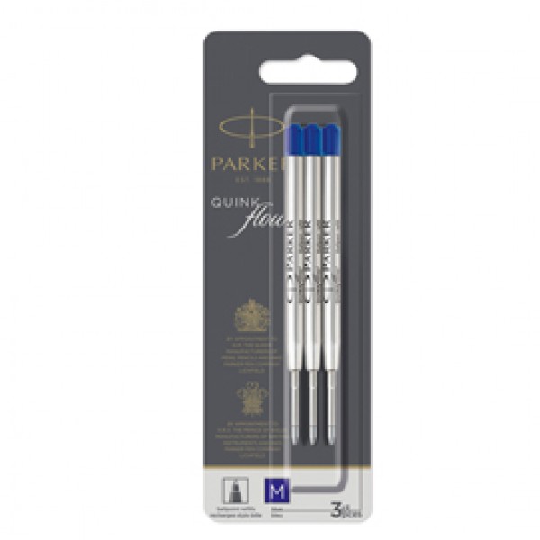 Refill sfera Quinkflow - punta media - blu - Parker - blister 3 pezzi Refill sfera Quinkflow - punta media - blu - Parker - blister 3 pezzi