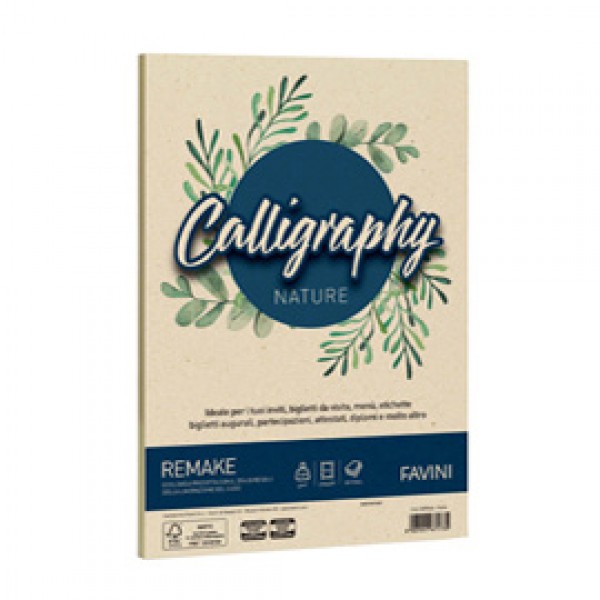 Carta Calligraphy Nature Remake - A4 - 250 gr - perla - Favini - conf. 50 fogli