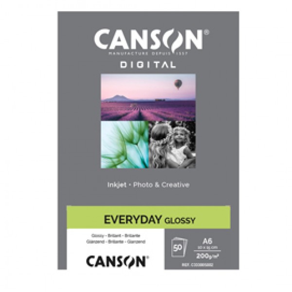 Carta Inkjet Everyday - 10 x 15 cm - 200 gr - 50 fogli - lucida - Canson Carta Inkjet Everyday - 10 x 15 cm - 200 gr - 50 fogli - lucida - Canson