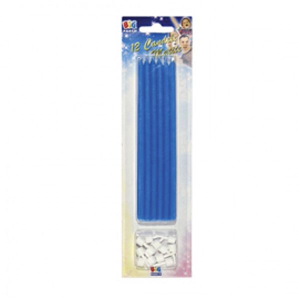 Candeline matite - 15 cm - celeste - Big Party - conf.12 pezzi Candeline matite - 15 cm - celeste - Big Party - conf.12 pezzi