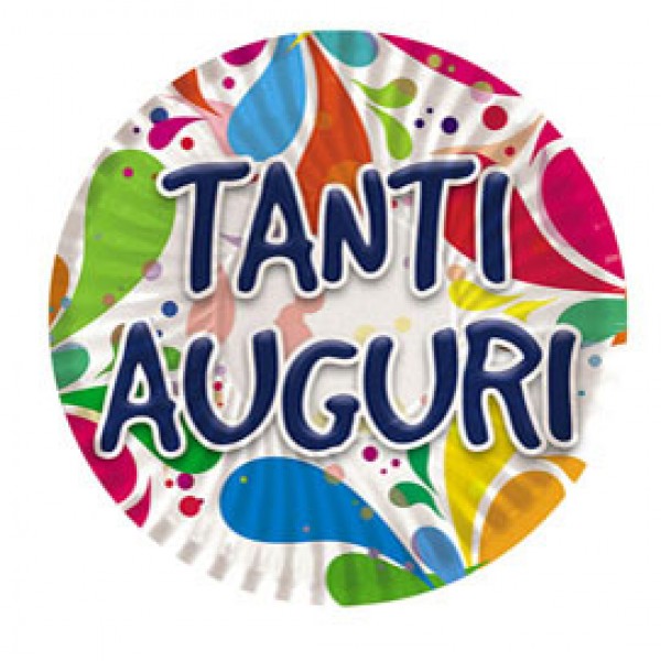 Piatti - Tanti Auguri - carta - Ø 18cm - Big Party - conf. 10 pezzi