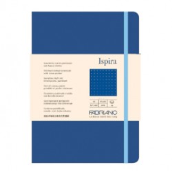Taccuino Ispira - con elastico - copertina flessibile - A5 - 96 fogli - puntinato - blu royal - Fabriano