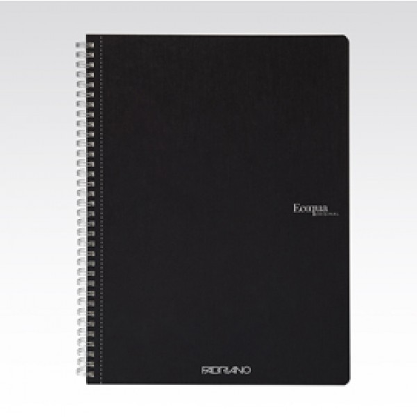 Maxiquaderno EcoQua original - spiralato - A4 - 90 gr - 1 rigo - 70 fogli - nero - Fabriano