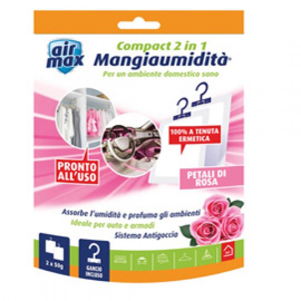 Mangiaumidità appendibile compact 2 in1 - petali di rosa - 50 gr - Air Max Mangiaumidità appendibile compact 2 in1 - petali di rosa - 50 gr - Air Max