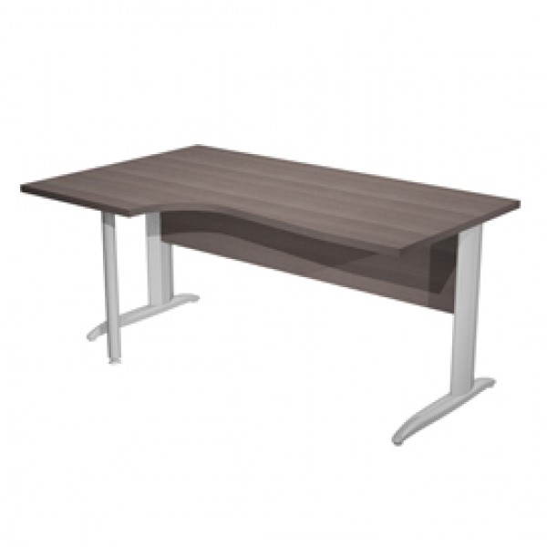 Scrivania Compact Sinistro - 160 x 60/80/100 cm - piano frassino fianchi cromati - Artexport Scrivania Compact Sinistro - 160 x 60/80/100 cm - piano frassino fianchi cromati - Artexport