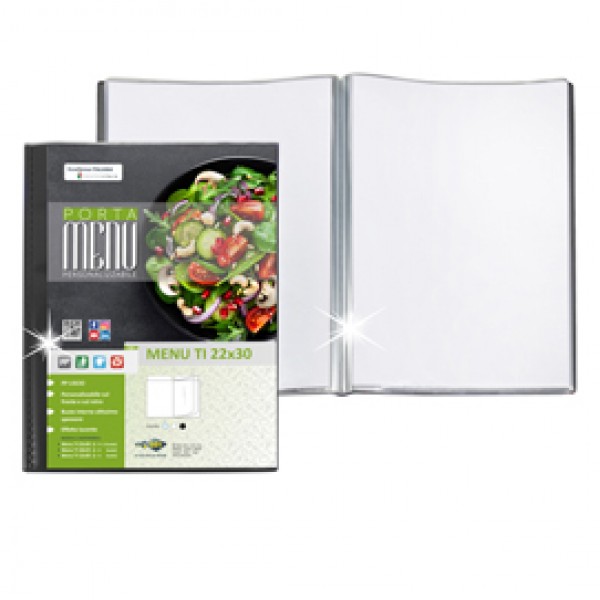 Porta menù TI - 6 buste - personalizzabile - 22 x 30 cm - nero - Sei Rota Porta menù TI - 6 buste - personalizzabile - 22 x 30 cm - nero - Sei Rota