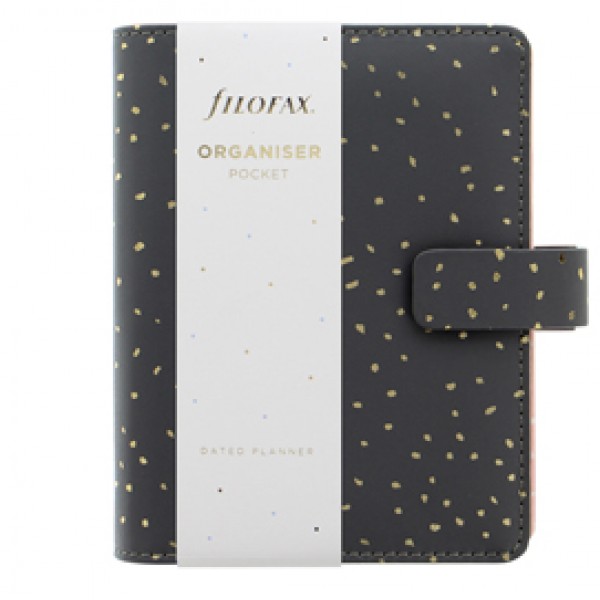 Organiser Confetti - f.to Pocket - 146 x 128 x 36 mm - con cinturino - nero - Filofax Organiser Confetti - f.to Pocket - 146 x 128 x 36 mm - con cinturino - nero - Filofax