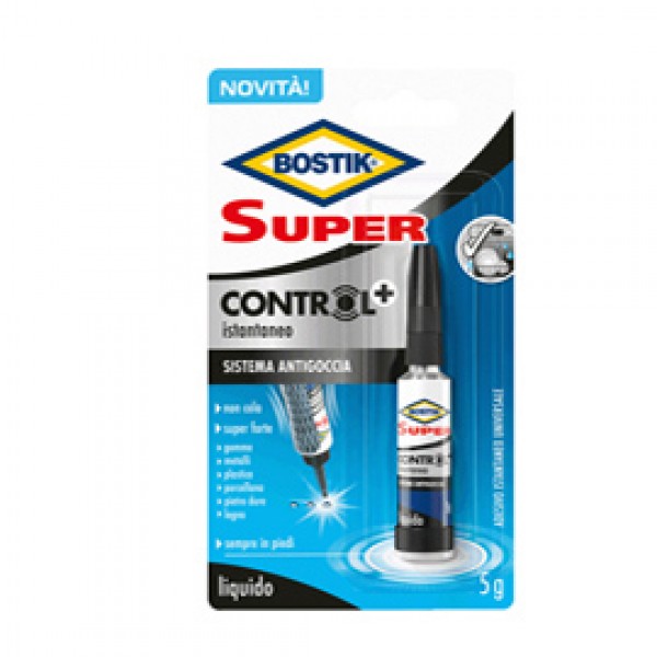 Colla istantanea Super Control - universale - c/sistema antigoccia - 5 gr - Bostik Colla istantanea Super Control - universale - c/sistema antigoccia - 5 gr - Bostik