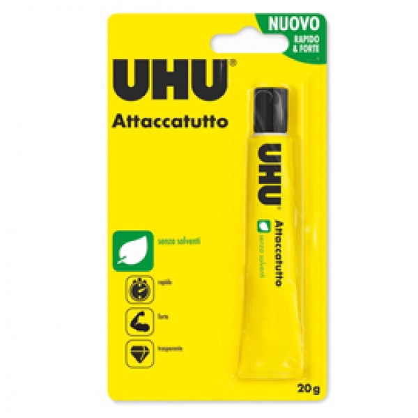 Colla attaccatutto senza solventi - 20 ml - in blister - UHU Colla attaccatutto senza solventi - 20 ml - in blister - UHU