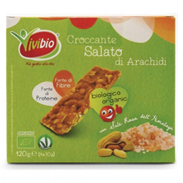 Barretta croccante - arachidi - salato - 120 gr - Vivibio Barretta croccante - arachidi - salato - 120 gr - Vivibio