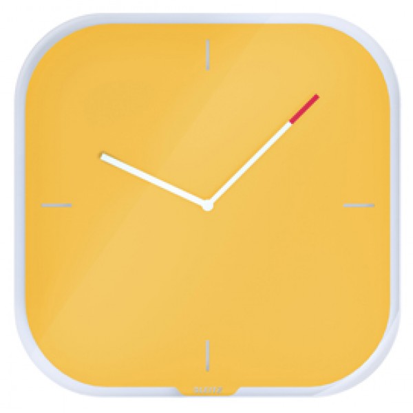 Orologio da parete Cosy - silenzioso - vetro - giallo - Leitz Orologio da parete Cosy - silenzioso - vetro - giallo - Leitz