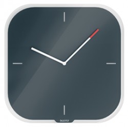 Orologio da parete Cosy - silenzioso - vetro - grigio - Leitz